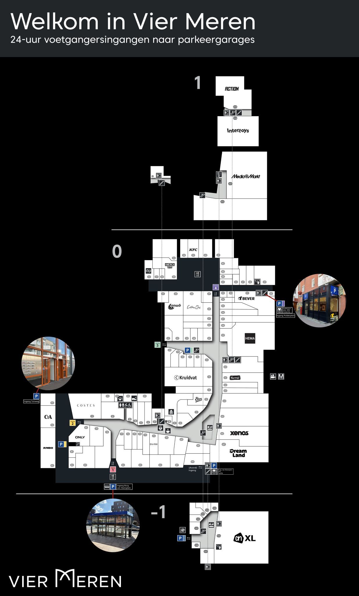 Plattegrond avondingangen vier meren